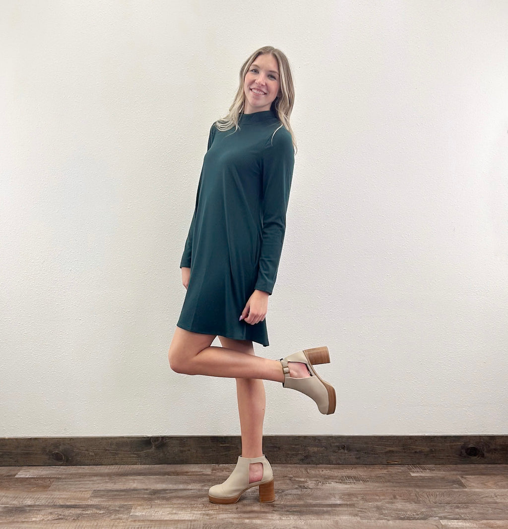 Mock Neck Mini Dress