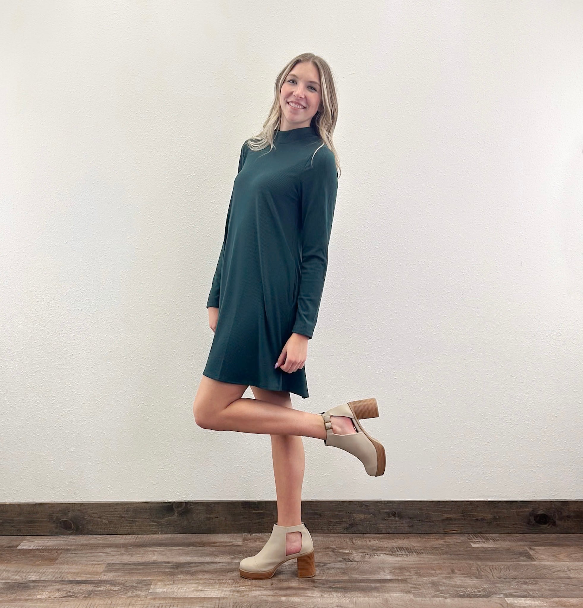 Mock Neck Mini Dress