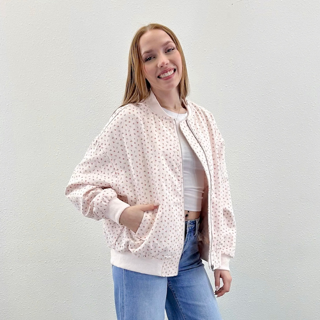 Ditsy Bomber Jacket