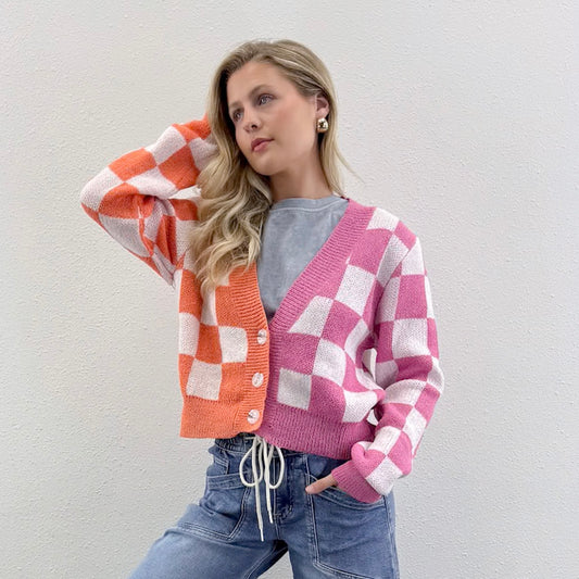 Checker Cardigan