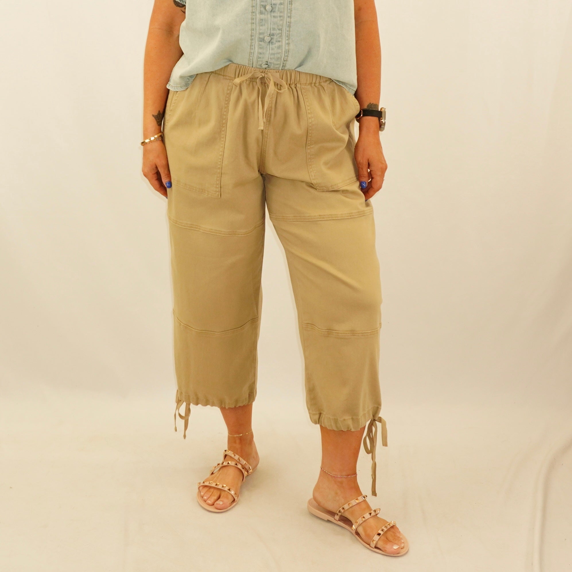 Khaki Cropped Pants
