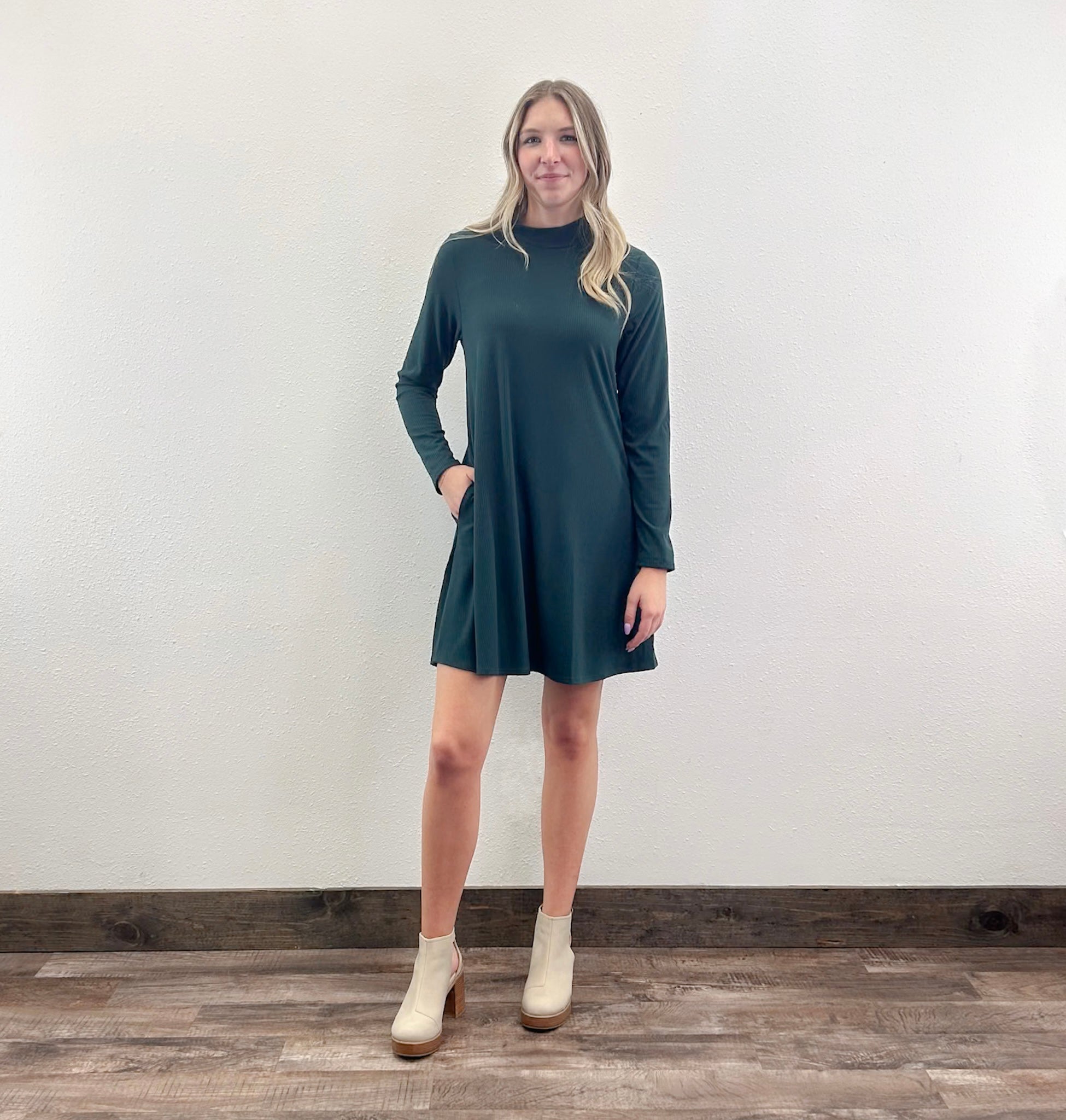 Mock Neck Mini Dress