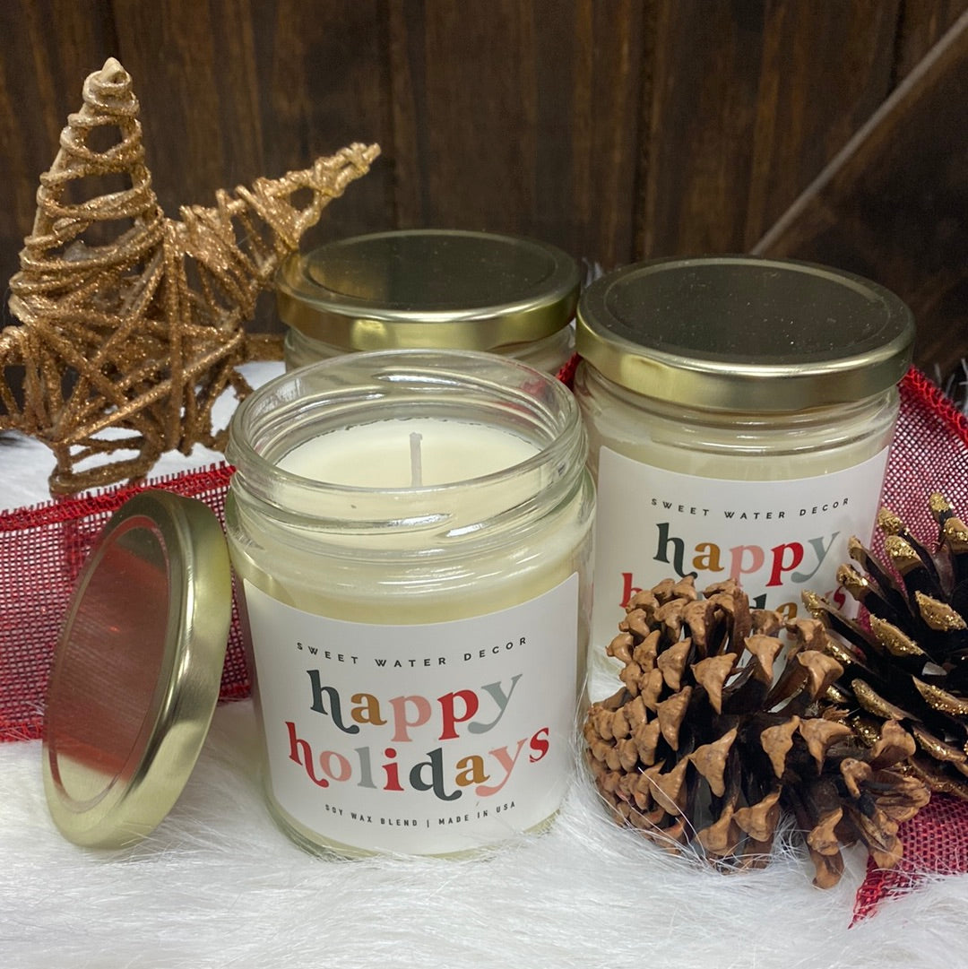 Happy Holidays Candle