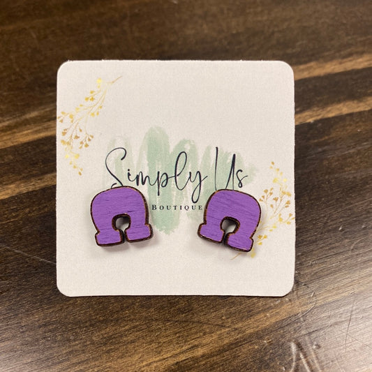 Purple Horseshoe Stud